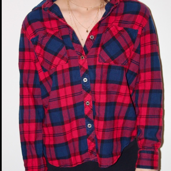 La Hearts Tops - PACSUN (L.A. Hearts) Blue & red flannel